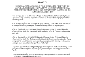 Thông tư 18/2017/TT-BNNPTNT hướng dẫn hỗ trợ phát triển sản xuất đa dạng hóa sinh kế