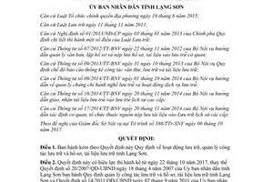 Quyết định 56/2017/QĐ-UBND lưu trữ quản lý công tác lưu trữ hồ sơ tài liệu Lạng Sơn