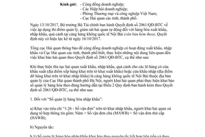 Công văn 6715/TCHQ-GSQL 2017 hướng dẫn thực hiện Quyết định 2061/QĐ-BTC