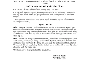 Quyết định 1504/QĐ-UBND 2017 Danh mục thủ tục hành chính Ngành Giao thông vận tải Cà Mau