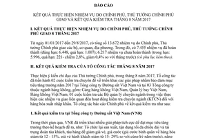Báo cáo 689/BC-TCTTTg 2017 kết quả thực hiện nhiệm vụ Chính phủ Thủ tướng Chính phủ giao
