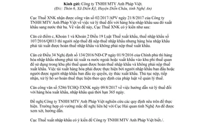 Công văn 3203/TXNK-CST 2017 xử lý thuế hàng hóa nhập khẩu sau đó xuất khẩu sang nước thứ ba