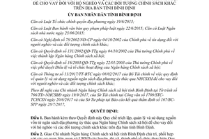 Quyết định 56/2017/QĐ-UBND sử dụng nguồn vốn ngân sách để cho vay đối với hộ nghèo Bình Định