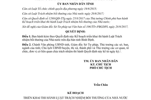 Quyết định 3686/QĐ-UBND 2017 triển khai thi hành Luật Trách nhiệm bồi thường Nhà nước Bình Định