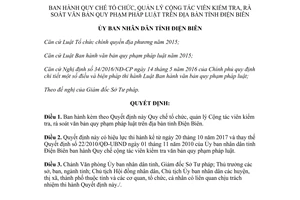 Quyết định 25/2017/QĐ-UBND quản lý Cộng tác viên kiểm tra văn bản quy phạm pháp luật Điện Biên