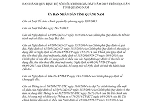 Quyết định 18/2017/QĐ-UBND Quy định hệ số điều chỉnh giá đất Quảng Nam