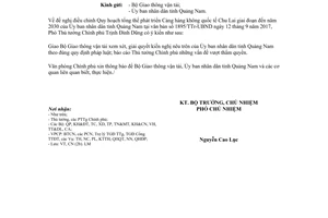 Công văn 10823/VPCP-CN 2017 điều chỉnh Quy hoạch phát triển Cảng hàng không quốc tế Chu Lai