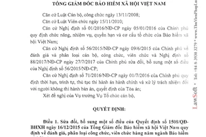 Quyết định 1525/QĐ-BHXH 2017 sửa đổi Quyết định 1508/QĐ-BHXH phân loại công chức viên chức