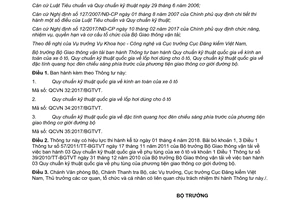 Thông tư 31/2017/TT-BGTVT Quy chuẩn kỹ thuật quốc gia kính an toàn xe ô tô lốp hơi dùng cho ô tô