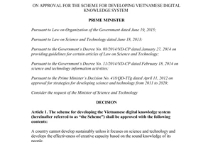 Decision 677/QD-TTg approval for the scheme for developing Vietnamese digital knowledge system