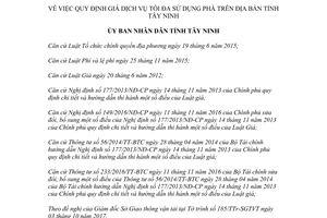 Quyết định 35/2017/QĐ-UBND quy định giá dịch vụ tối đa sử dụng phà Tây Ninh