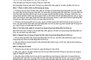 Thông tư 61/2017/TT-BCA quy định biểu mẫu giấy tờ sổ sách về điều tra hình sự