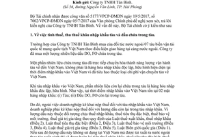 Công văn 13869/BTC-TCHQ 2017 chính sách thuế hàng hóa nhập khẩu