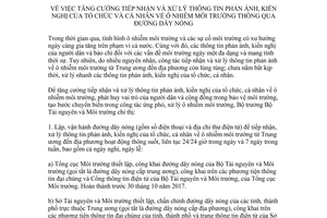 Chỉ thị 03/CT-BTNMT 2017 tăng cường tiếp nhận kiến nghị của cá nhân về ô nhiễm môi trường