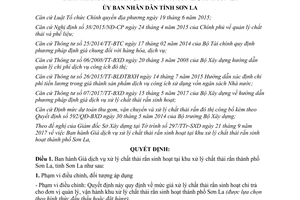 Quyết định 2682/QĐ-UBND 2017 giá dịch vụ xử lý chất thải rắn sinh hoạt Sơn La