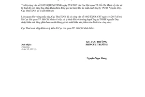 Công văn 3599/TXNK-CST 2017 xử lý thuế hàng hóa nhập khẩu