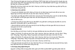 Công văn 1456/QLCL-QLT 2017 tổ chức Kỳ thi chọn học sinh giỏi quốc gia trung học phổ thông 2018