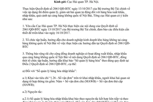 Công văn 6716/TCHQ-GSQL 2017 hướng dẫn thực hiện Quyết định 2061/QĐ-BTC