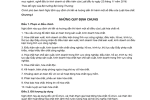 Decree 113/2017/ND-CP guidelines implementation Law on Chemicals