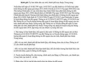 Công văn 3616/BTTTT-TTĐN 2017 kế hoạch công tác đối ngoại 2018