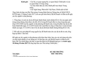Công văn 8388/BKHĐT-TH 2017 hoàn thành nhưng chưa cân đối kế hoạch đầu tư công trung hạn