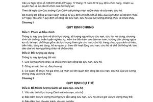 Thông tư 08/2018/TT-BCA hướng dẫn Nghị định 83/2017/NĐ-CP công tác cứu nạn cứu hộ