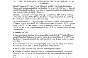 Kế hoạch 594/KH-UBND 2017 thực hiện Chỉ thị 13-CT/TW An Giang