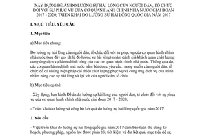 Kế hoạch 5198/KH-BNV 2017 Đo lường sự hài lòng người dân phục vụ nhà nước giai đoạn 2017 2020