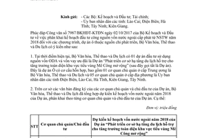 Công văn 4248/BVHTTDL-KHTC 2017 đầu tư công vốn nước ngoài dự án ô 2018