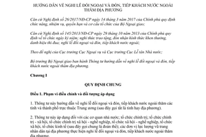Thông tư 05/2017/TT-BNG hướng dẫn nghi lễ đối ngoại đón tiếp khách nước ngoài thăm địa phương