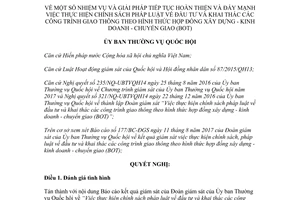 Nghị quyết 437/NQ-UBTVQH14 2017 đầu tư công trình giao thông hình thức hợp đồng xây dựng