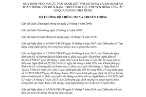 Thông tư 27/2017/TT-BTTTT bảo đảm an toàn thông tin trên mạng truyền số liệu cơ quan Đảng
