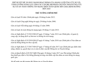 Quyết định 1622/QĐ-TTg 2017  đẩy mạnh hoạt động mạng lưới ứng cứu sự cố an toàn thông tin mạng