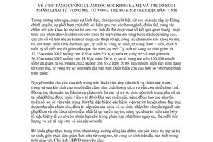 Chỉ thị 10/CT-UBND 2017 tăng cường chăm sóc sức khỏe bà mẹ và trẻ sơ sinh Điện Biên