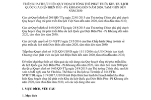 Kế hoạch 2801/KH-UBND 2017 Quy hoạch tổng thể phát triển Khu du lịch Quốc gia Điện Biên