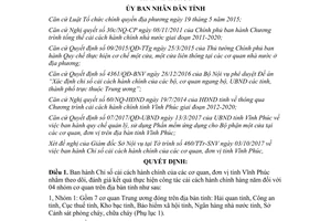 Quyết định 2757/QĐ-UBND 2017 chỉ số cải cách hành chính cơ quan đơn vị Vĩnh Phúc