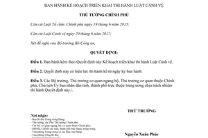 Quyết định 1636/QĐ-TTg 2017 Kế hoạch triển khai thi hành Luật Cảnh vệ