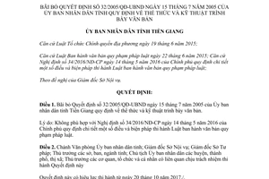 Quyết định 27/2017/QĐ-UBND thể thức kỹ thuật trình bày văn bản Tiền Giang