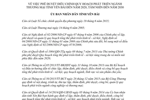 Quyết định 1816/QĐ-UBND 2017 điều chỉnh Quy hoạch phát triển ngành thương mại Yên Bái