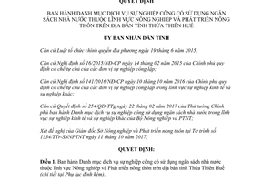 Quyết định 2431/QĐ-UBND 2017 dịch vụ sự nghiệp công ngân sách nhà nước Thừa Thiên Huế