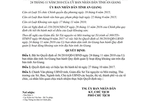 Quyết định 69/2017/QĐ-UBND bãi bỏ Quyết định 56/2010/QĐ-UBND hoạt động khoáng sản An Giang