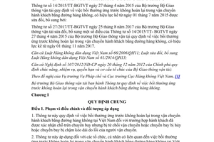 Văn bản hợp nhất 12/VBHN-BGTVT 2017 ứng trước không hoàn lại vận chuyển bằng đường hàng không