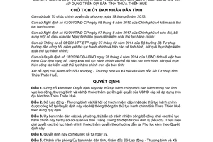 Quyết định 2406/QĐ-UBND 2017 thủ tục hành chính lao động thương binh xã hội Thừa Thiên Huế