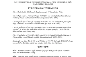 Quyết định 1971/QĐ-UBND 2017 Quy định đánh giá kết quả cải cách hành chính Hà Giang