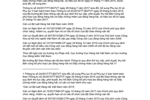 Văn bản hợp nhất 10/VBHN-BGTVT 2017 Thông tư thủ tục cấp Bản công bố phù hợp Lao động hàng hải