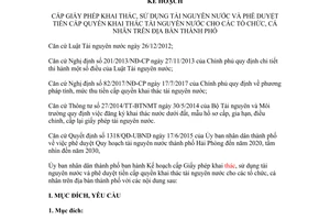 Kế hoạch 202/KH-UBND 2017 cấp Giấy phép khai thác sử dụng tài nguyên nước Hải Phòng