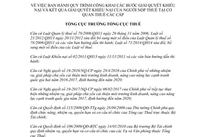 Quyết định 1848/QĐ-TCT 2017 công khai các bước giải quyết khiếu nại của người nộp thuế