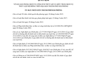 Quyết định 12/2017/QĐ-UBND giá sản phẩm dịch vụ công ích thủy lợi Hải Phòng