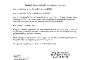 Công văn 17012/QLD-ĐK 2017 công bố danh mục nguyên liệu làm thuốc phải kiểm soát đặc biệt