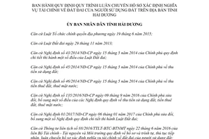 Quyết định 27/2017/QĐ-UBND luân chuyển hồ sơ xác định nghĩa vụ tài chính đất đai Hải Dương